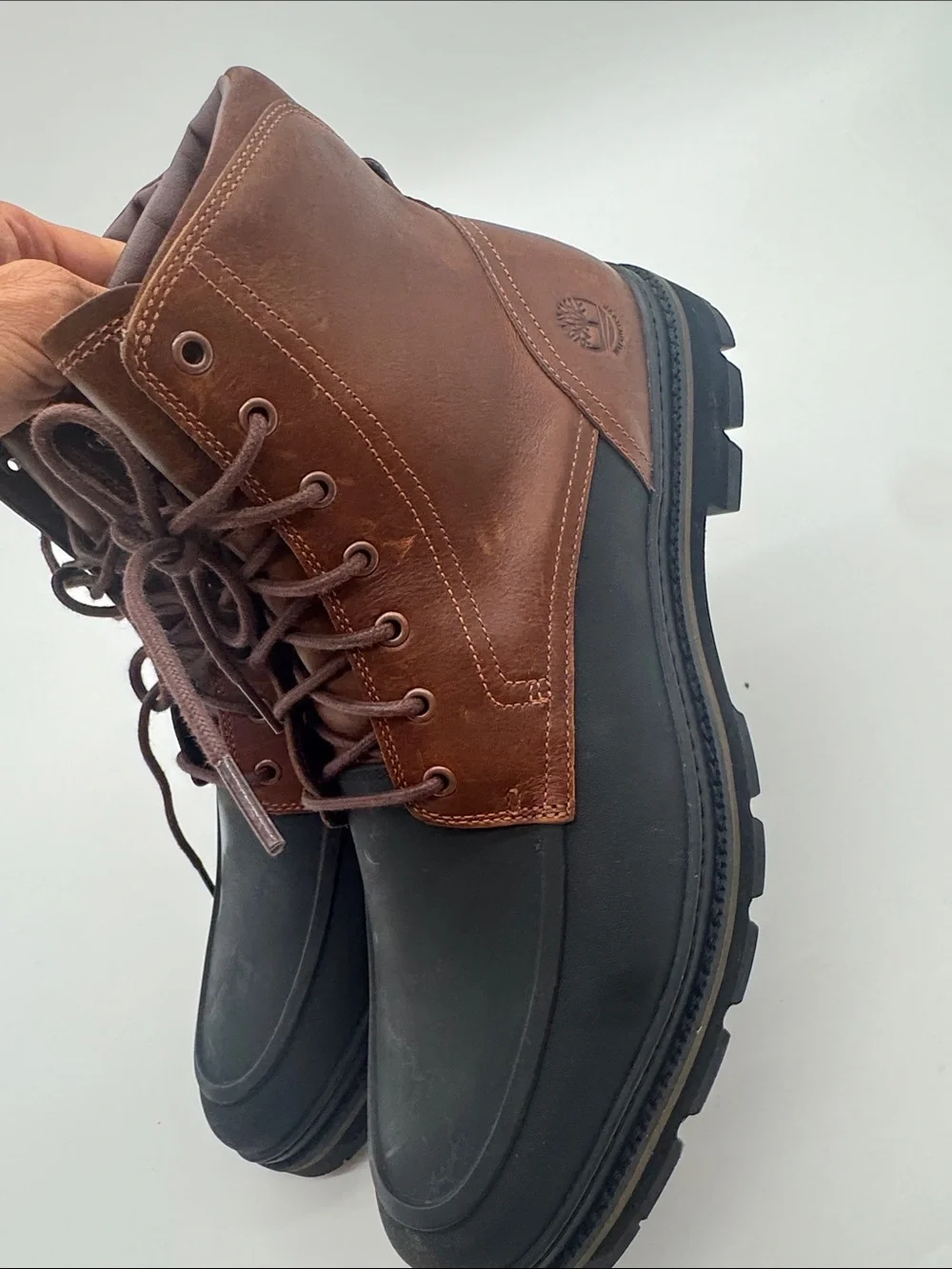 Timberland Men's 12 Two-Tone Brown & Black Lace-Up Work Boots
